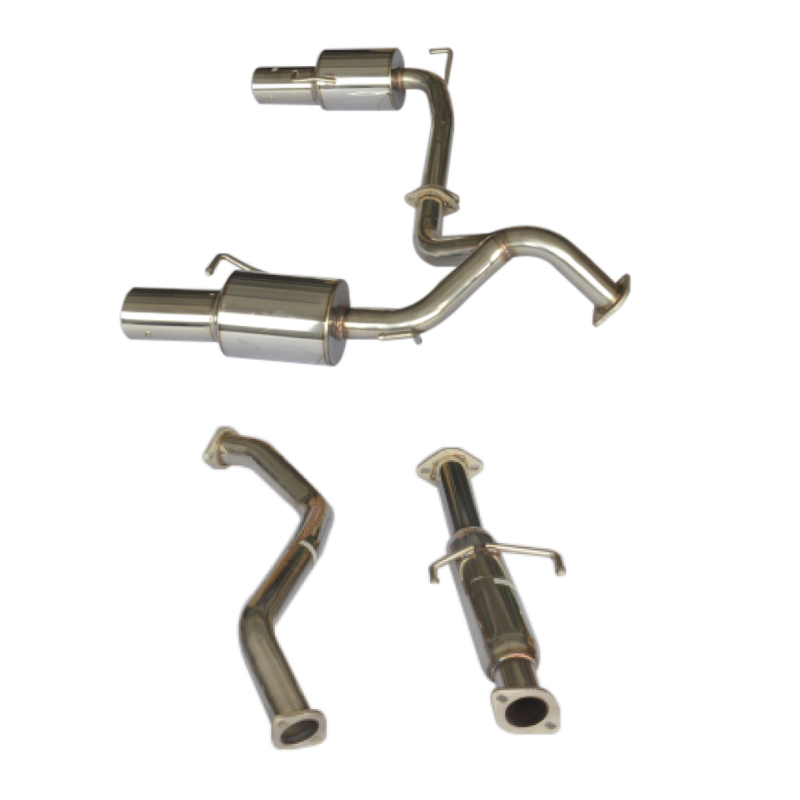 Cat Back Exhaust ~ 02-06 Sistema de escape pulido espejo doble de acero inoxidable 201 Hyundai Tiburton