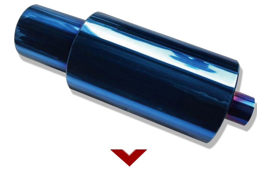 silenciador de escape azul