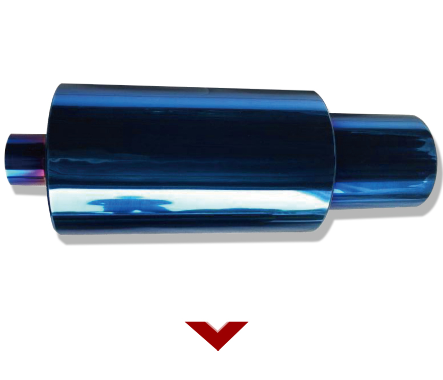 silenciador de escape azul